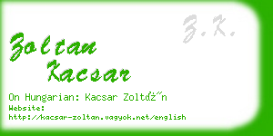 zoltan kacsar business card